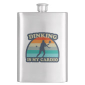 Dinking ist mein Cardio Pickleball Flachmann (Vorderseite)
