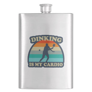 Dinking ist mein Cardio Pickleball Flachmann