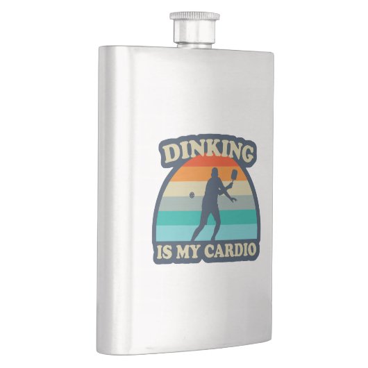 Dinking ist mein Cardio Pickleball Flachmann (Rechts)