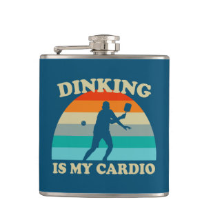 Dinking ist mein Cardio Pickleball Flachmann