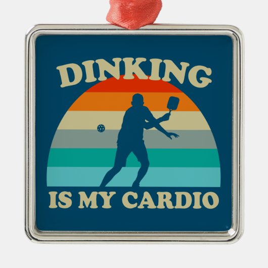 Dinking ist mein Cardio Pickleball Ornament Aus Metall (Vorne)