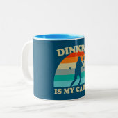 Dinking ist mein Cardio Pickleball Zweifarbige Tasse (Vorderseite Links)
