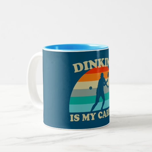Dinking ist mein Cardio Pickleball Zweifarbige Tasse (Vorderseite Links)