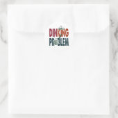 Dinking Problem Pickleball - Court-Side-Spaß Runder Aufkleber (Tasche)