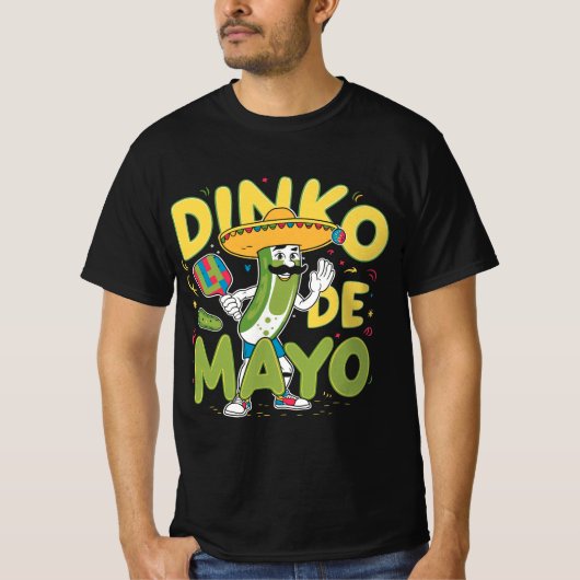 Dinko De Mayo, Funny Cinco De Mayo Pickleball Pic T-Shirt (Vorderseite)