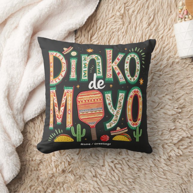 Dinko de Mayo Funny Cinco de Mayo Pickleball Pun Kissen (Decke)