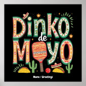 Dinko de Mayo Funny Cinco de Mayo Pickleball Pun Poster (Vorne)