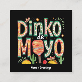 Dinko de Mayo Funny Cinco de Mayo Pickleball Pun Quadratische Visitenkarte