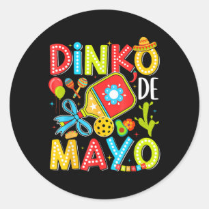 Dinko De Mayo Pickleball Mexican Fiesta Cinco De M Runder Aufkleber