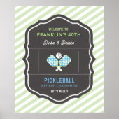 Dinks and Drinks Green & Blue Pickleball Willkomme Poster (Vorne)