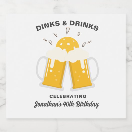 Dinks & Drinks Bier Tasse Clinkingplatz Bierflaschenetikett (Einzelnes Label)