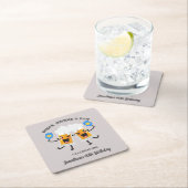 Dinks & Drinks Cartoon Bier Tasse Custom Picklebal Rechteckiger Pappuntersetzer (Vor Ort)