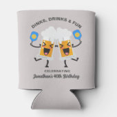 Dinks & Drinks Funny Cartoon Bier Tasse Pickleball Dosenkühler (Rückseite)