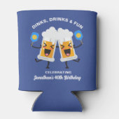 Dinks & Drinks Funny Cartoon Bier Tasse Pickleball Dosenkühler (Rückseite)