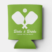 Dinks Drinks Pickleball Paddles Personalisiert grü Dosenkühler (Rückseite)