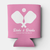 Dinks, Drinks Pickleball Paddles Personalisiert ro Dosenkühler (Rückseite)