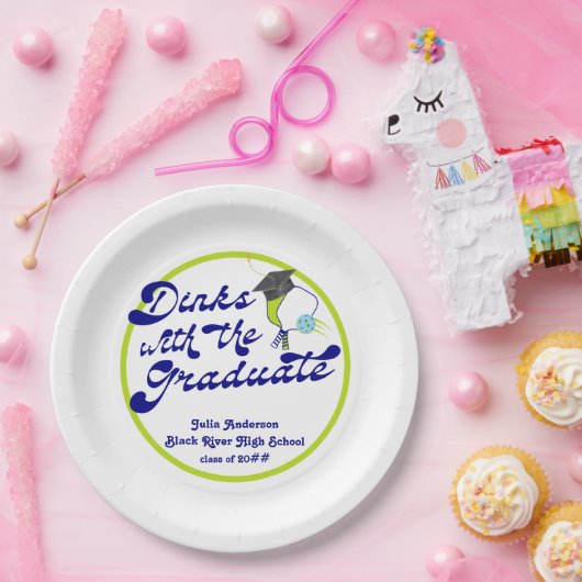 Dinks mit dem Graduate Pickleball Abschluss Pappteller (Party)
