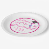 Dinks mit dem Pink Pickleball-Abschluss Graduate Pappteller (Schrägansicht)