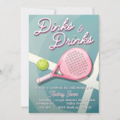 Dinks und Drinks - Pickleball-Geburtstagseinladung Einladung (Vorderseite)