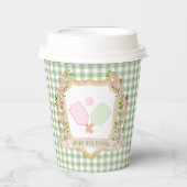 Dinks und Getränke| Preppy Pickle Ball Pappbecher (Vorderseite)