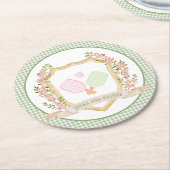 Dinks und Getränke| Preppy Pickle Ball Runder Pappuntersetzer (Angewinkelt)