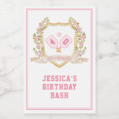 Dinks und Getränke | Preppy Pickle Ball Weinetikett (Einzelnes Label)