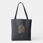 DinkVibes Minimalist Elite Series Black Cotton Tot Tasche (Rückseite)