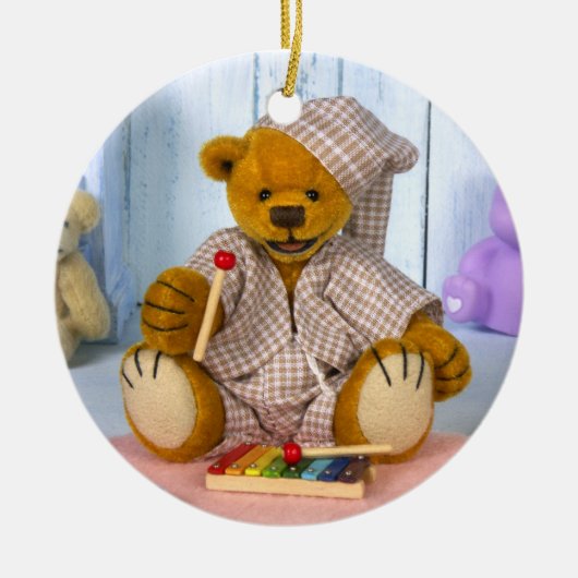 Dinky Bär mit Xylophone Keramikornament (Vorne)
