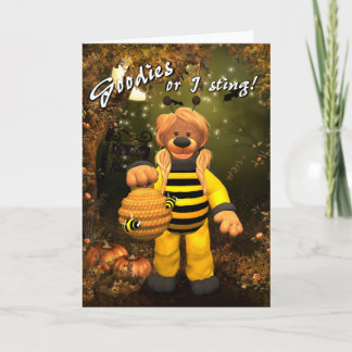 Dinky Bären wenig Trick-oder Leckerei-Biene Karte