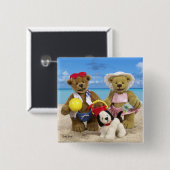 Dinky Bärn-Tag am Strand Button (Vorne & Hinten)