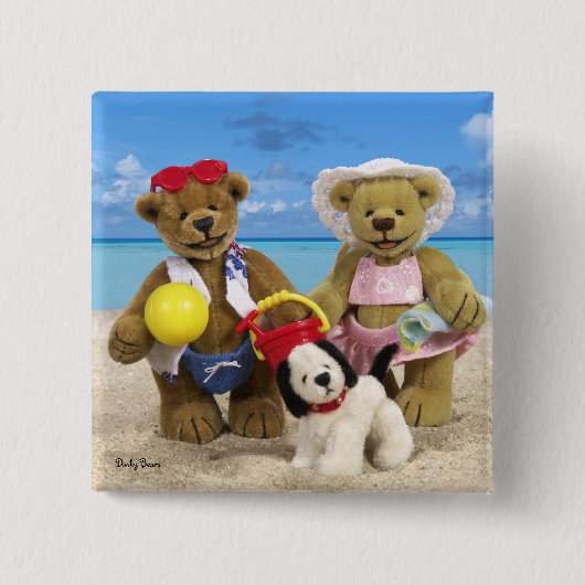 Dinky Bärn-Tag am Strand Button (Vorderseite)