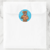 Dinky Bear bläst Herzblasen Runder Aufkleber (Tasche)