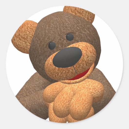 Dinky Bear Runder Aufkleber (Vorderseite)