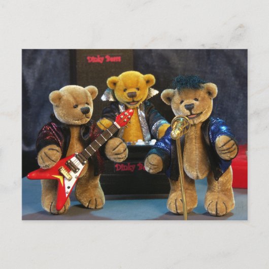 Dinky Bears auf Bühne Postkarte (Vorderseite)