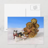 Dinky Bears auf Dog Sled Postkarte (Vorne/Hinten)