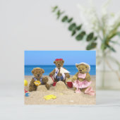 Dinky Bears Beach Fun Postkarte (Stehend Vorderseite)