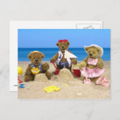 Dinky Bears Beach Fun Postkarte (Vorne/Hinten)