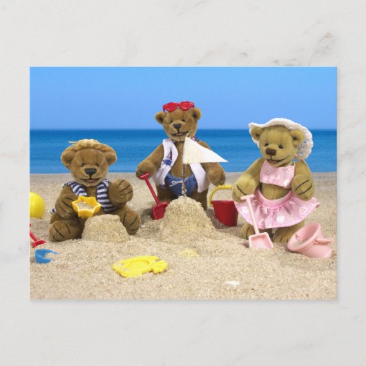 Dinky Bears Beach Fun Postkarte (Vorderseite)