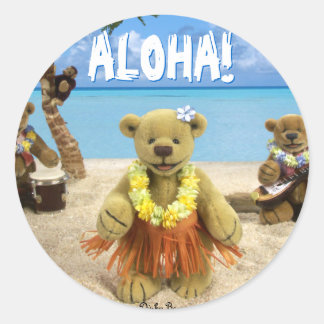 Dinky Bears: Beach Fun Runder Aufkleber