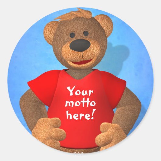 Dinky Bears: Dein Motto Bär! Runder Aufkleber (Vorderseite)