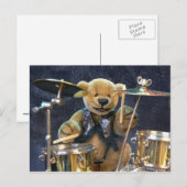 Dinky Bears Drummer Postkarte (Vorne/Hinten)