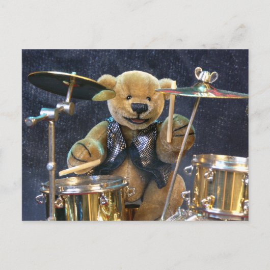 Dinky Bears Drummer Postkarte (Vorderseite)