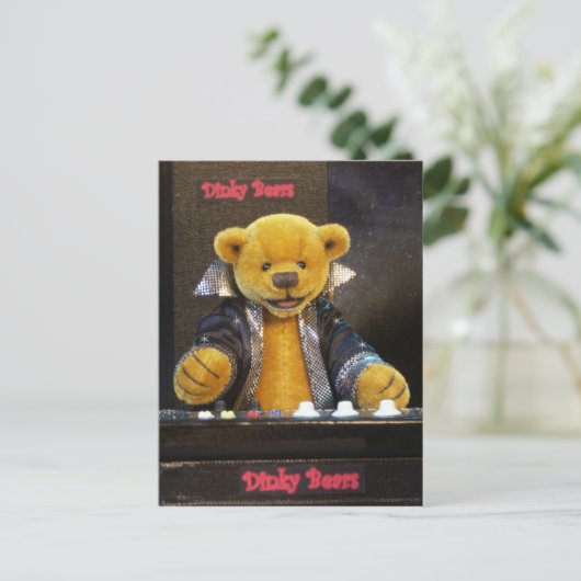Dinky Bears Keyboarder Postkarte (Stehend Vorderseite)
