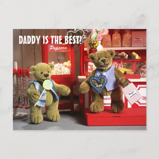 Dinky Bears: Papa ist der Beste! Postkarte (Vorderseite)