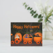 Dinky Bears Pumpkin Train Postkarte (Stehend Vorderseite)