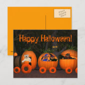 Dinky Bears Pumpkin Train Postkarte (Vorne/Hinten)