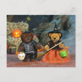 Dinky Bears Skeleton & Hexe Postkarte (Vorderseite)