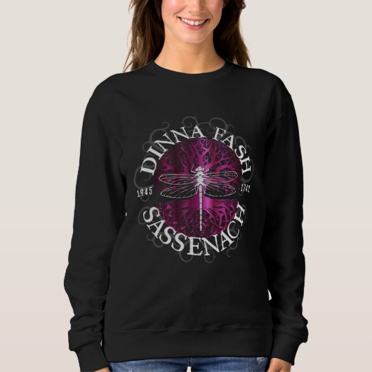 Dinna Fash Sassenach Dragonfly Celtic Tree of Life Sweatshirt (Vorderseite)