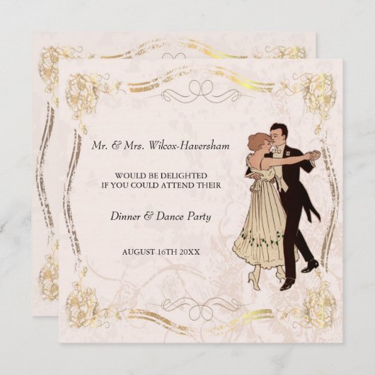 Dinner & Dance Party Einladung (Vorne/Hinten)