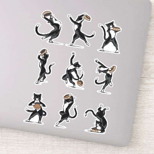 Dinner Dance - Tuxedo Cat Aufkleber (Detail)